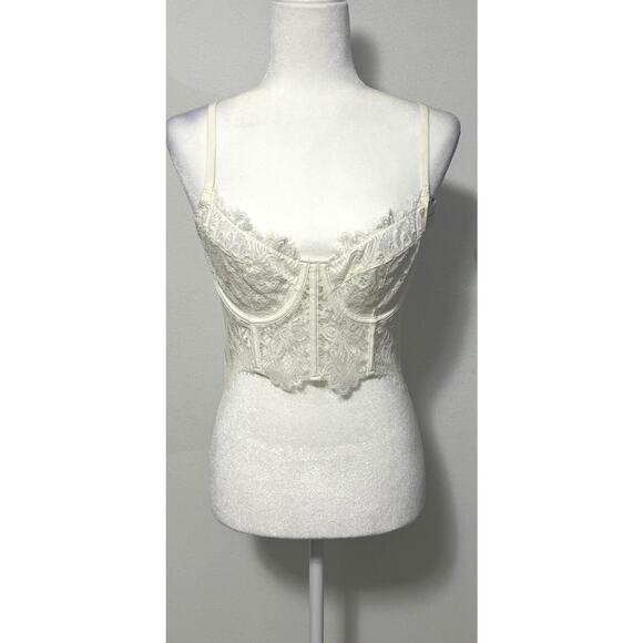 By Anthropologie Size L The Giselle Lace Bustier Intimates Feminine Romantic - Picture 1 of 8